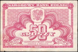 50 Groszy 1944 - Narodowy Bank Polski/Polski-Pick:104 - G - #A16-