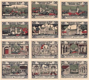 Gernrode am Harz 50-75 Pfennig 12 �s�[�X Notgeld �Z�b�g�A1921�AMehl #423.4a�AUNC