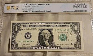 HTF�T���v������ �č�1�ăh�� 2017�N Fr. 3004 UNC PCGS