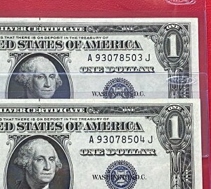 $1 1935-F �u���b�N A-J (�A������ 2 ��) �u���[ �V�[�� �V���o�[ �ؖ��� CU�B