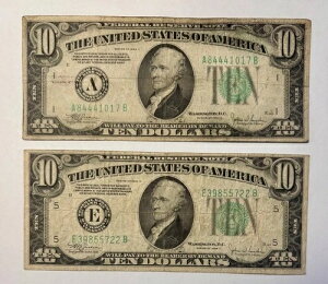 1934C $10 �O���[���V�[���A�M������s�� ? 2���Z�b�g ? ����