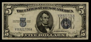 Fr 1654 $5 1934 D �V���o�[�ؖ��� US - �i���[ - VA �u���b�N - SKU-CA1185