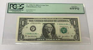 2003�N A $1 �A�M������s STAR Note �A�g�����^ PCGS 65PPQ Gem �V�i F00843184*