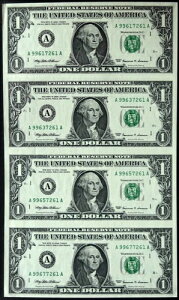 1999�N US $1 1�h������ 4���Z�b�g NO: 1 �A�M������s�w��