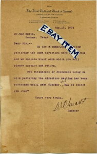 1904�N �e�L�T�X�B���I�i���h��ꍑ����s �N�C�P���_�� �N���C�}�[ �R���N���� W. C. �G���@���X