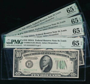 AC $10 1934A �Z���g���C�X PMG 65 EPQ Fr 2006-H (1�̉��i)