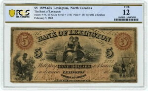 NC-30-G12a $5 1859-60�N�� ���L�V���g���A�m�[�X�J�����C�i�B ���L�V���g����s FINE 12 PCGS 950414-39