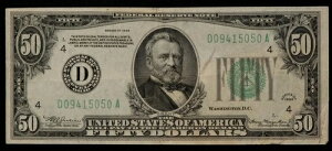 FR 2102aD dgs $50 1934�N�A�M������s�� �č� - �V���l SN - CA1702