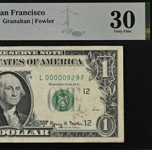 1963A $1 FRN �o�[�X�f�[�m�[�g - PMG 30 - 3���̒�V���A���ԍ� 00000929