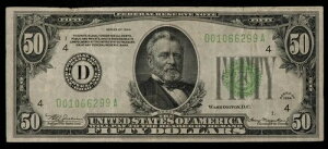 FR 2102/2102aD dgs $50 1934�N�A�M������s�� �č� - �V���l SN - CA1699