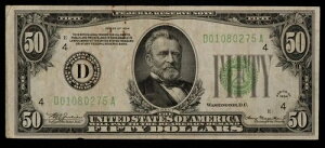 FR 2102/2102aD dgs $50 1934�N�A�M������s�� �č� - �V���l SN - CA1701