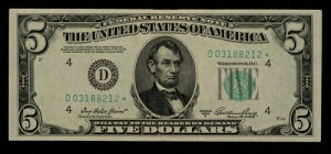 FR 1962-D* $5 1950 A �A�M������s�� �č� - �X�^�[�m�[�g - VF+/XF - SKU-CA1274