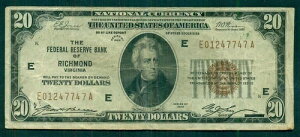 $20.00 FRBN - ���b�`�����h�A1929�N�AFr. #1870E�AVF