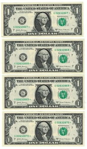 **2017 A $1 1�h�� �X�^�[�m�[�g UNC�B�A���V���A���ԍ� 7���Z�b�g�B**