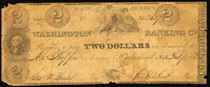NJ $2 �n�b�P���T�b�N �j���[�W���[�W�[ The Washington Banking Co. 1830s Haxby NJ-180 G16-