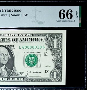 GEM 2003A 1�h���A�M������s�� - �t�@���V�[�V���A���ԍ� #60000010 - PMG #66 EPQ GEM UNC