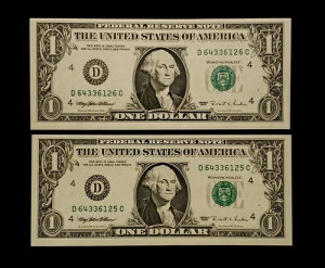 1995�N 2��A�� $1 �E�F�u�m�[�g FRN - ���� 11 - DC �u���b�N 2/9 - UNC - SKU-CA785