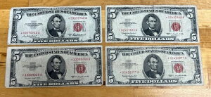 $5 ���b�h�V�[���X�^�[�m�[�g�ʉ� 1953�N A/B & 1963�N 4���Z�b�g-