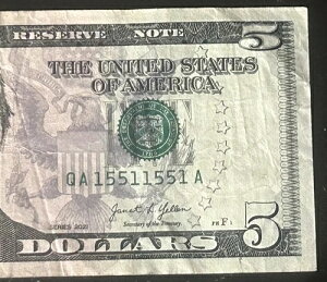 �i���[�_�[���s�[�^�[�I�j$5 ���A ���[�_�[���s�[�^�[ �o�C�i���t�@���V�[ �V���A���ԍ� QA15511551A
