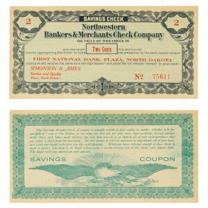 1st Nat Bank Plaza ND Northwestern Bankers & Merchants Check Company 2�Z���g