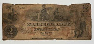 1857 $2 De Soto Waubeek Bank Nebraska Obsolete Note Dets NE80-10 - CA1031