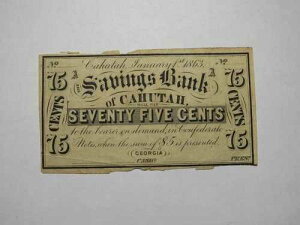 1863�N�W���[�W�A�B�J�t�^�̔p�~���ꂽ�ʉ݋�s���i$0.75�j�I�J�t�^���~��s
