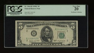 DBR 1950-C $5 FRN �j���[���[�N Fr. 1964-B PCGS VF-20 �V���A�� B11106912E