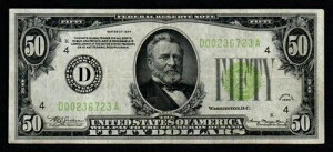 $50 1934 Cleveland Crisp ���ɗǂ� + �G�N�X�g���t�@�C���A�M������s���� !-