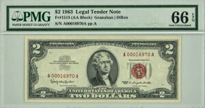 FR #1513 $2 1963�N�@��ʉݎ��� Gem Unc 66 PMG EPQ 947115-1