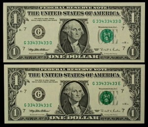 FR 1922-G $1 1995�N�A�M������s�� UNC �o�C�i�����[�_�[�}�b�`���O - CA1618