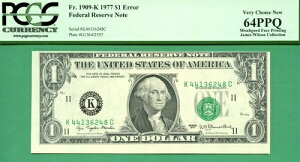 �G���[�A�\�ʈ���̂��� - 1977 $1 FRN - PCGS CU 64 PPQ - �ʒu����G���[