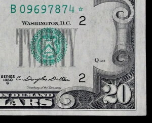 HG NEW HIGH �V���A���ԍ� $20 1950C �X�^�[ FRN B09697874* �V���[�Y C 20�h���ANY