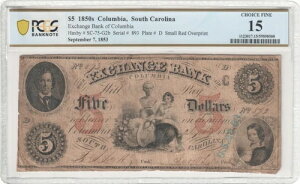 �n�N�X�r�[ #SC-75-G2b 1850�N�� $5 �R�����r�A�������s PCGS Choice Fine 15(�s���z�[��)-