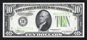 FR. 2004-Blgs 1934 $10 ���C�g�O���[���V�[�� FRN �j���[���[�N�ANY GEM ������