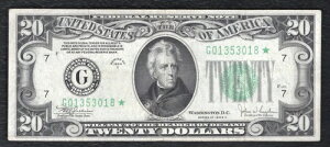 FR. 2057-G* 1934-C $20 *STAR* FRN �A�M������s�� �V�J�S�A�C���m�C�B EF