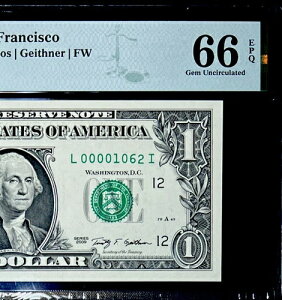 GEM 2009 $1 �A�M������s�� - ��V���A���ԍ� 00001062 PMG #66 EPQ UNC