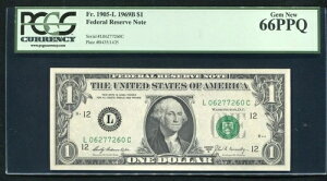 FR. 1905-L 1969-B $1 FRN �gRADAR S/N L06277260C�h PCGS GEM ������-66PPQ
