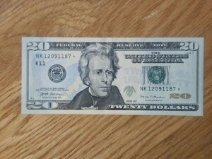 2017 $20 STAR NOTE �_���X�n�� �V���A���ԍ� NK12091187* 1/2 CONS SER