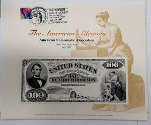 BEP �L�O�J�[�h 1997 ANA 1874 �v���b�v $100 LT ���� �t�F�C�X�V���[ �L�����Z�� B 221