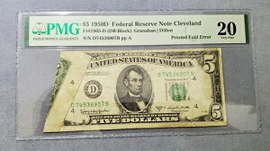 1950�ND�V���[�Y $5����-cleveland-printfold over error-