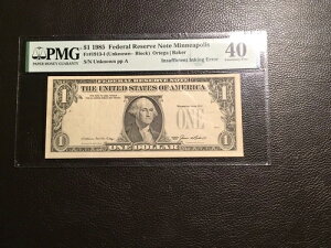 1.00 1985 FRNote �~�l�A�|���X �G���[ �I�[�o�[�v�����g�̃C���N�s�� PMG 40 XF