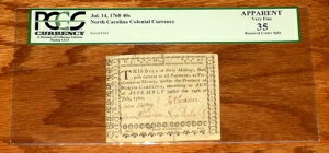 1760�N 40�V�����O �m�[�X�J�����C�i VF-35 PCGS Fr#NC-111 �A���n����̋L�^����