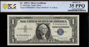 1957A $1 S.C E96666666A P.C.G.S #35PPQ