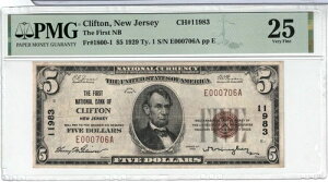 1929 $5 �j���[�W���[�W�[�B�N���t�g����ꍑ����s NJ E000706A ������ 11983