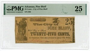 1860�N�� 25C The City of Pine Bluff-�p�C���u���t �A�[�J���U�X�m�[�g PMG VF 25-