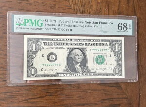 �󏭂�1/1 ���b�L�[7s/7 Of A Kind �t�@���V�[�V���A���i���o�[ $1 2021 ���� UNC PMG 68