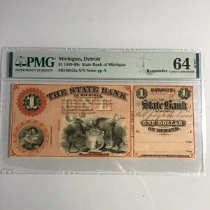 $1 1859-1860�N��~�V�K���B��s-�f�g���C�g-PMG Choice UNC 64 EPQ-���AWow!-
