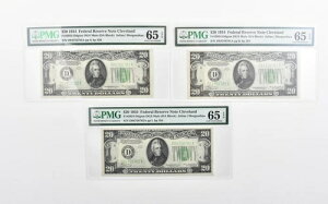 ���b�g�i3�jPMG 65 EPQ 1934 $20 FRN�A������ Fr#2054-Ddgsm *1146