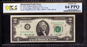 1976�N $2 FRN �j���[���[�N �v���t�B�b�N�X�����̕s��v H/B �G���[���L PCGS CU 64 PPQ