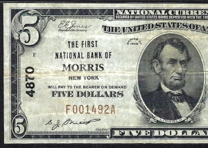 ???? NY 1929 $5 ??MORRIS�A�j���[���[�N?? PMG ���ɗǍD 25 ���荢��!!!